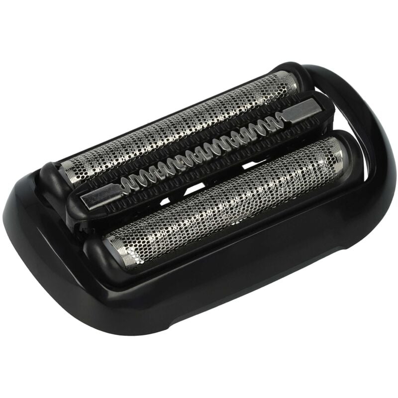 vhbw Tête de rasage ( 1x grille de rasoir, 1x lame de tondeuse) compatible avec Braun 6012, 6020, 6040, 6045, 6072, 6075, 6090 rasoir, noir / argenté