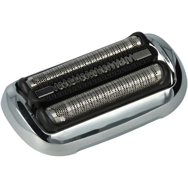 Tête de rasage (Lot avec 1x grille de rasoir, 1x lame de tondeuse) compatible avec Braun 70-B1000s, 70-B1200s rasoir, noir / blanc / argenté - Vhbw