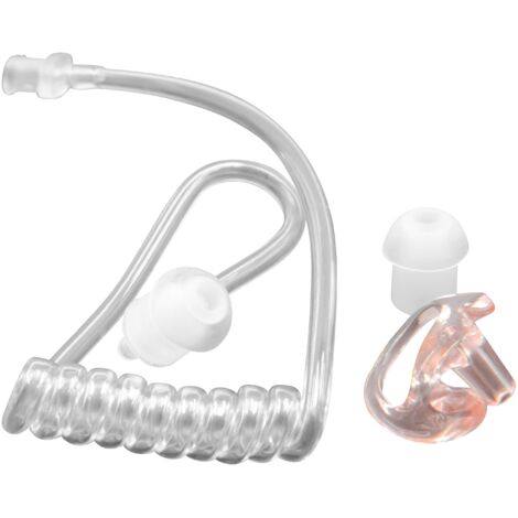 vhbw Tube accoustique, 2 embouts d'oreille, embout auriculaire M pour headset, radio - transparent
