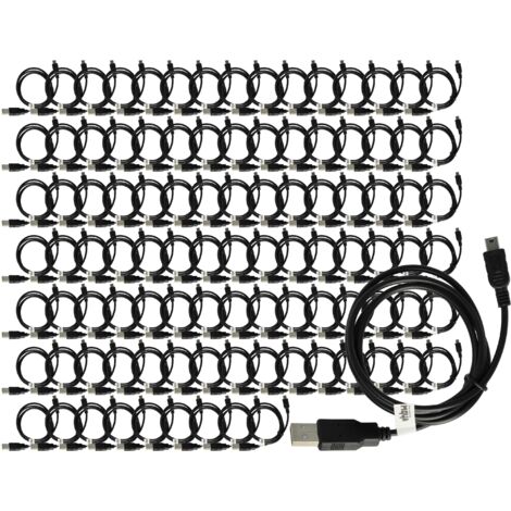 vhbw Universal USB Data Cable 2in1 Charger for all Standard GPS Sat-Nav Devices - 100cm Black