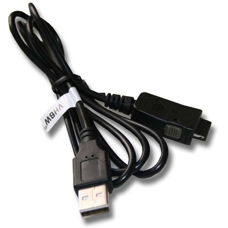 vhbw USB Data Cable 2-in-1 Charger compatible with HP IPAQ HW6915, HX2190, HX2490, HX2790 PDA Device, Handheld Computer - 130cm, Black