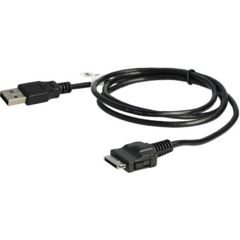 vhbw USB Data Cable compatible with Iriver H10 6GB, H10 1GB, H10 20GB, H10 5GB MP3 Player Black, 100 cm
