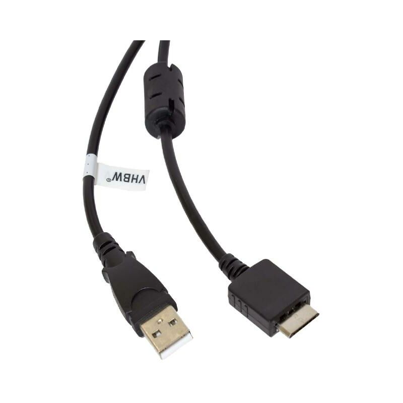 vhbw USB Data Cable (Type A to MP3 Player) Charger compatible with Sony Walkman NW-S605, NW-S615F MP3 Player - black, 150cm
