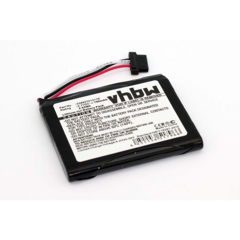vhbw 1x Batterie compatible avec Pioneer Avic F320BT, CXE-218 GPS, appareil de navigation (790mAh, 3,7V, Li-ion)