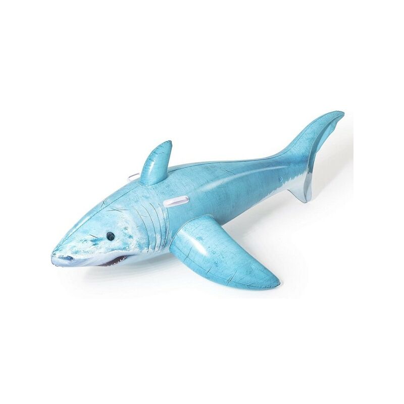 Trade Shop Traesio - Piscina Hinchable En Forma De Tiburón 3D Con Mangos 183X102Cm 41405