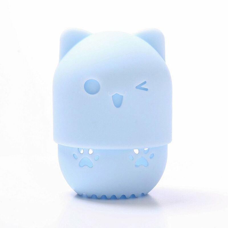 

Viaje portatil de silicona en forma de gatito de secado rapido puff funda protectora maquillaje huevo herramientas de belleza caja de almacenamiento
