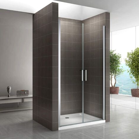 VIANA Porte de douche 71x195 cm verre transparent - ajustable de 71 à 74 cm