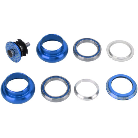 Viaron 34-mm-Doppellager-Steuersatz für Rennräder und Mountainbikes, blauer Gabelvorbau