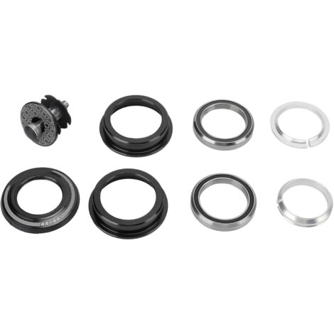 Viaron 44mm Doppellager-Steuersatz für Mountainbikes, kompatibel mit Vordergabel und Vorbau, Farbe: Schwarz.