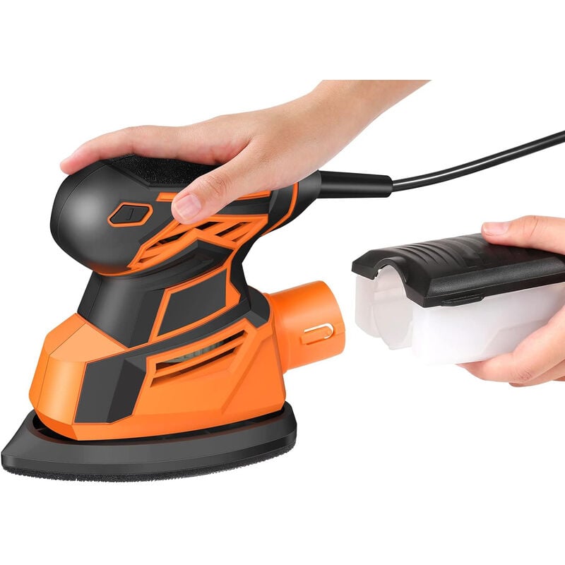 Vibrante Ponceuse Electrique 15000 tr/min Multifonction avec Ramassage de la Poussière, 200W Ponceuse Triangulaire pour Ponceuse de détail du Métal