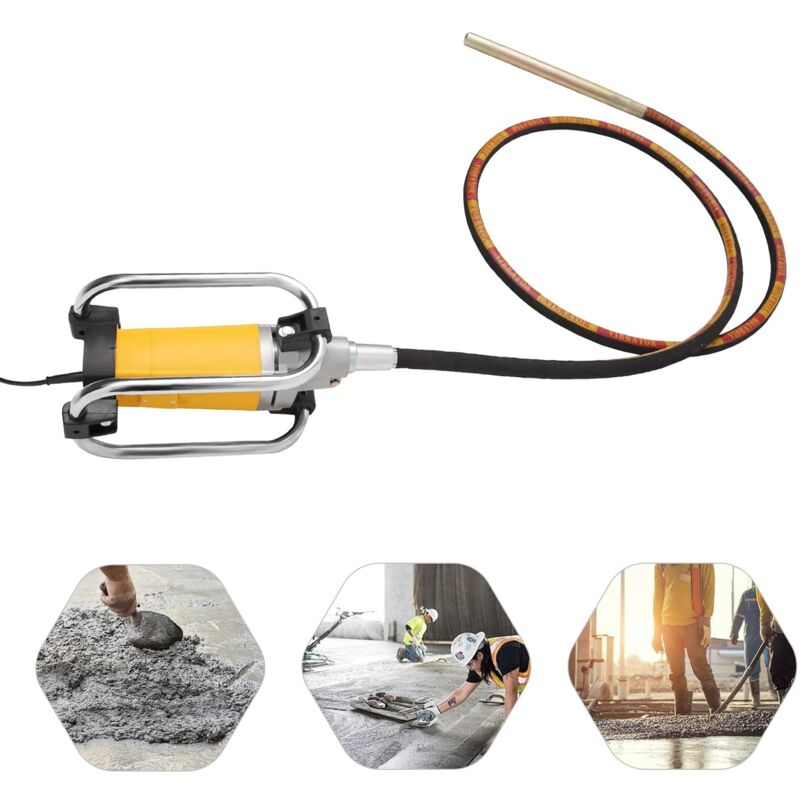 Vibrateur à Béton, Vibreur à Béton Électrique Puissance 2000W, 4300r/min, Portable pour la construction, Longueur de Tuyau 4m, Idéal pour Éliminer