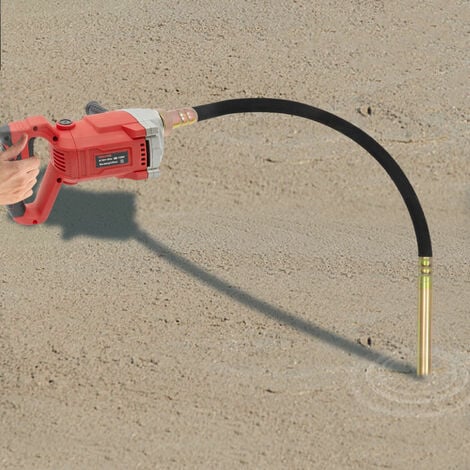 Vibromasseur à béton électrique 1100W avec tige D'arbre 2m outils à béton 220V 60Hz rouge