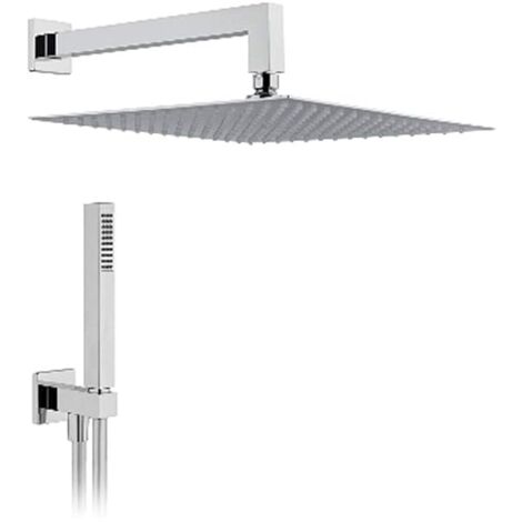 VICAR Kit SOFFIONE Doccia Quadro Lunghezza 200 x 200 Braccio Lunghezza 300 mm