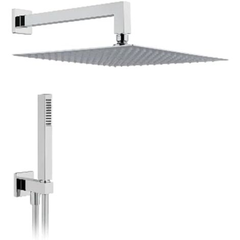 VICAR Kit SOFFIONE Doccia Quadro Lunghezza 250 x 250 Braccio Lunghezza 350 mm