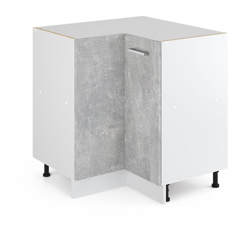 Armoire d'angle universelle R-Line, Béton, 75.6 cm avec porte, sans plan de travail Vicco