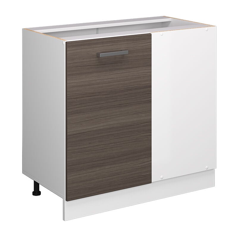 Armoire d'angle universelle R-Line, Gris, 86 cm avec porte, sans plan de travail Vicco