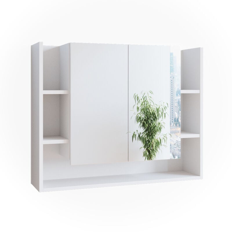 Vicco - Armoire de toilette Elira, Blanc, 80.2 x 64 cm