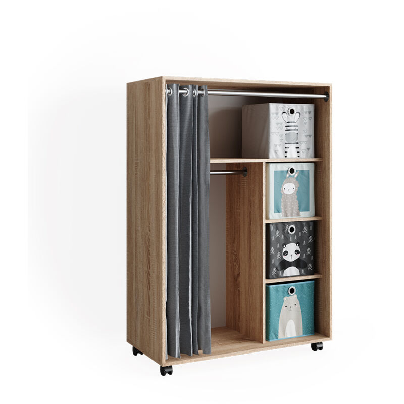 Armoire Doros, Sonoma, 100 x 146.6 cm avec boxes pliables Vicco