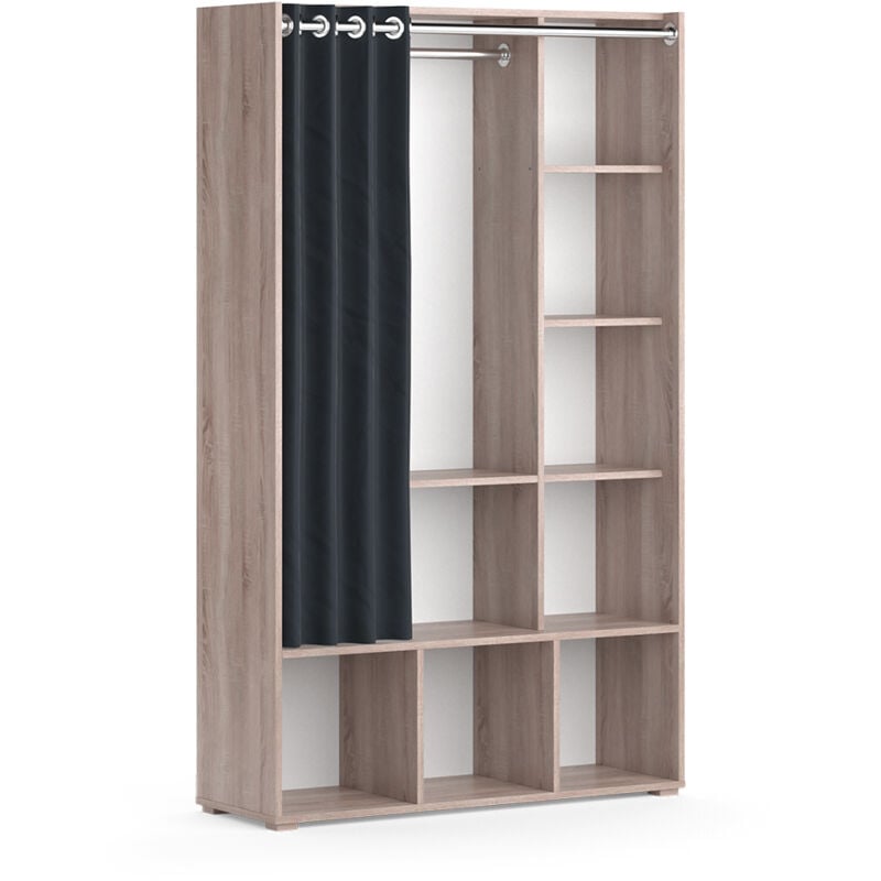 Armoire pour enfants Luigi, Sonoma, 105.8 x 178.1 cm avec tringle à rideaux Vicco