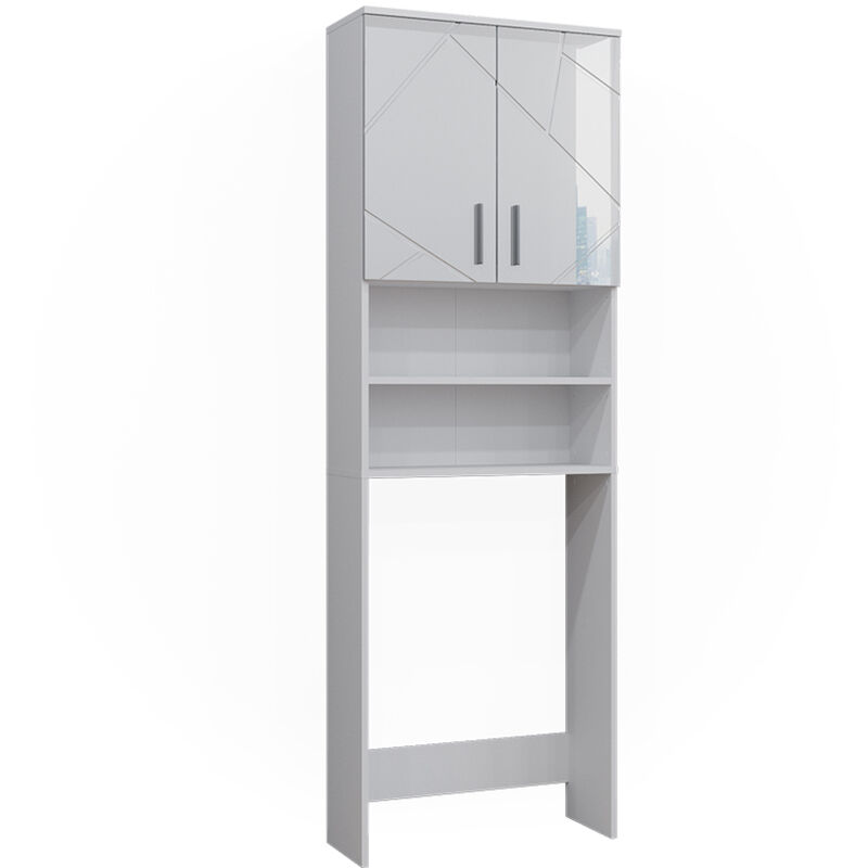 Vicco - Armoire pour machine à laver Irma, Blanc, 64 x 190.5 cm