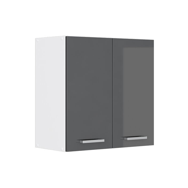 Vicco - Armoire suspendue universelle R-Line, Anthracite Haute brillance, 60 x 60 cm avec portes