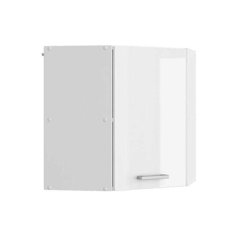 Vicco - Armoire suspendue universelle R-Line, Blanc Haute brillance, 57 cm armoire d'angle suspendue avec porte