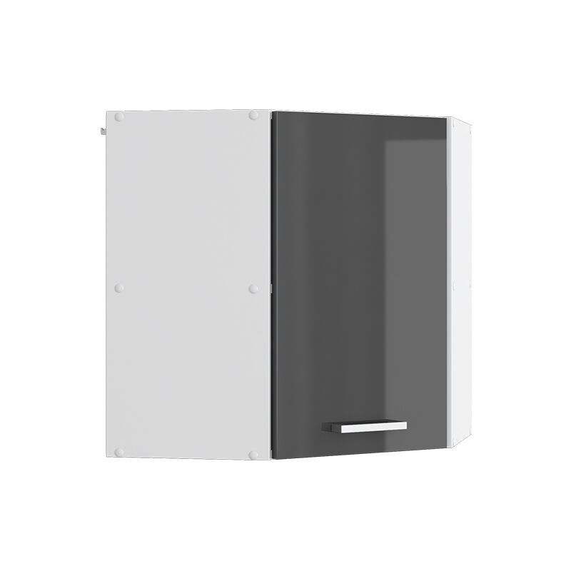 Vicco - Armoire suspendue universelle R-Line, Anthracite Haute brillance, 57 cm armoire d'angle suspendue avec porte
