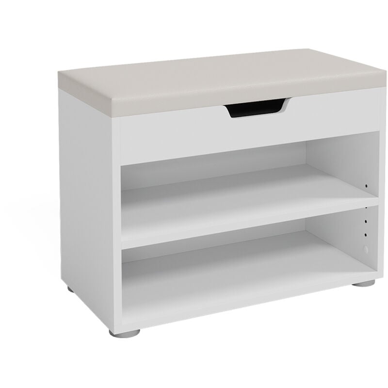 Banc pour chaussures Rolfe, Blanc, 60 x 45 cm Vicco