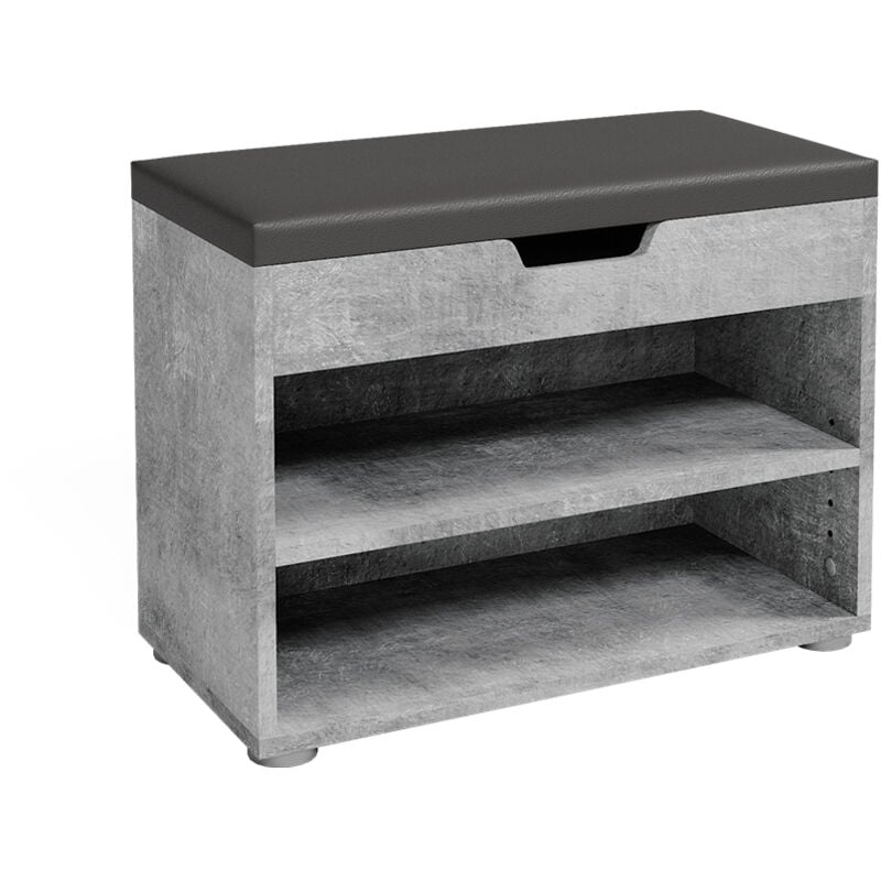 Banc pour chaussures Rolfe, Béton, 60 x 45 cm Vicco