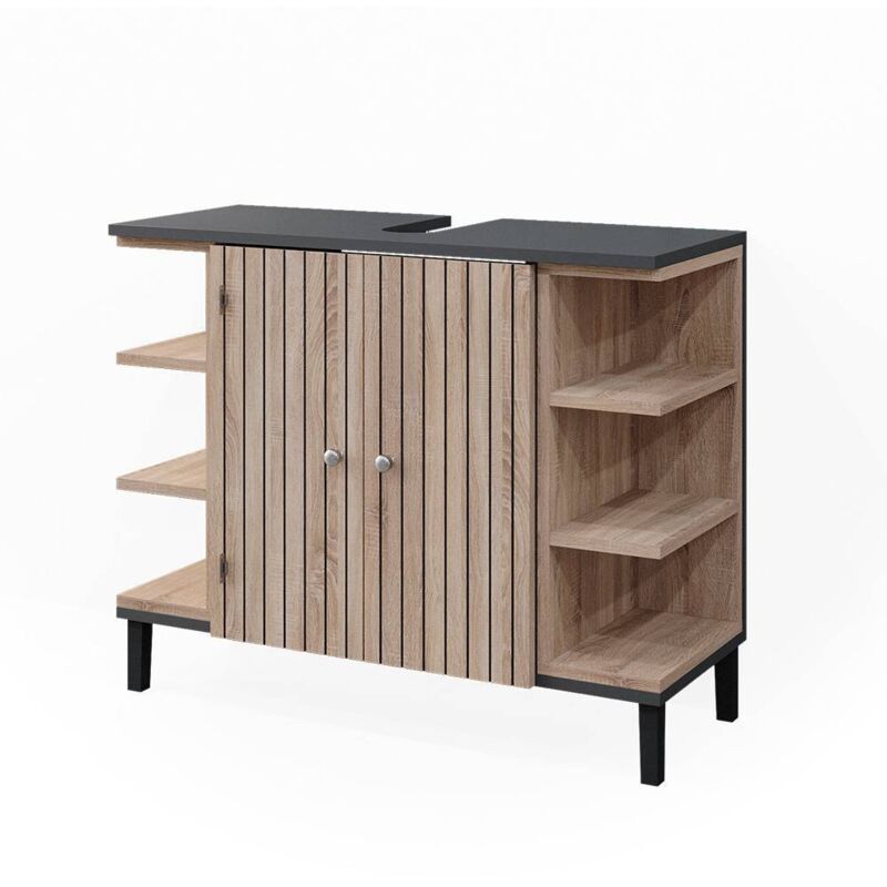 Vicco - Waschbeckenunterschrank Aquis, Sonoma, 79.6 X 64 Cm Mit 2 Türen