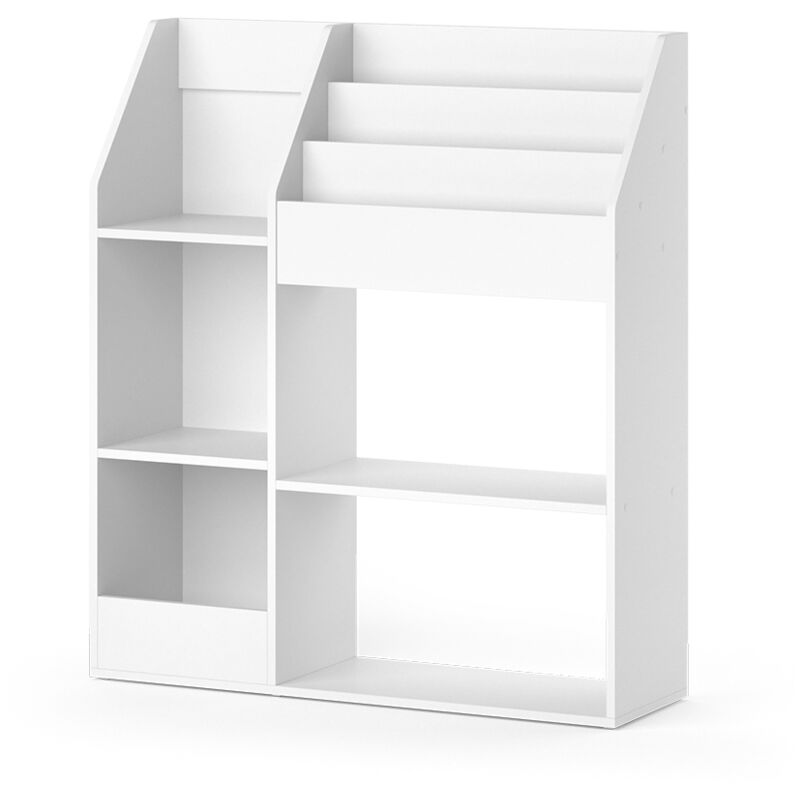 Bibliothèque enfant Luigi, Blanc, 100.4 x 114.2 cm sans boîtes pliantes, Vicco