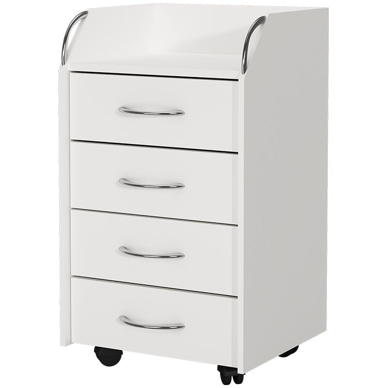 Vicco - Caisson roulant Gwendolyn, Blanc, 40 x 36 cm avec 4 tiroirs