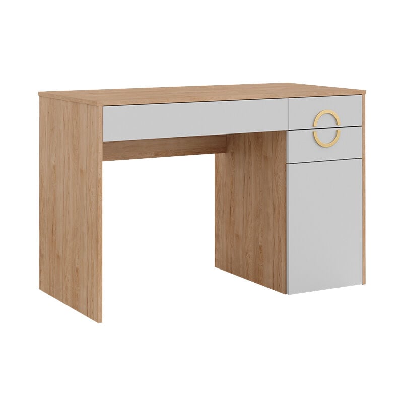 Coiffeuse Adela, Rockford Hickory naturel, 115 cm avec 3 tiroirs Vicco