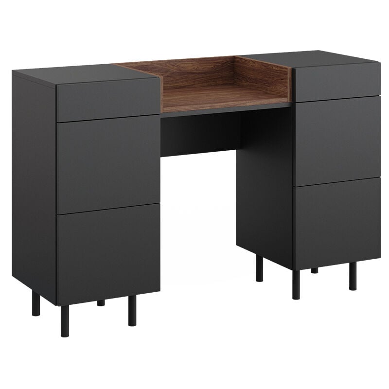 Vicco - Coiffeuse Anika, Anthracite, 120 cm avec 6 tiroirs