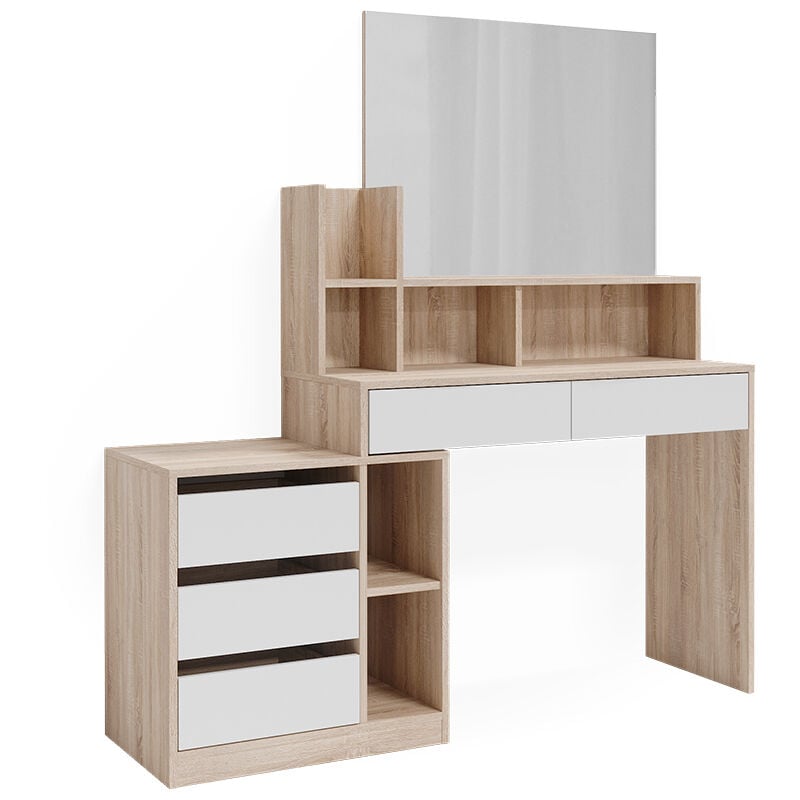 Coiffeuse Anja, Blanc/Sonoma, 139.8 cm Vicco