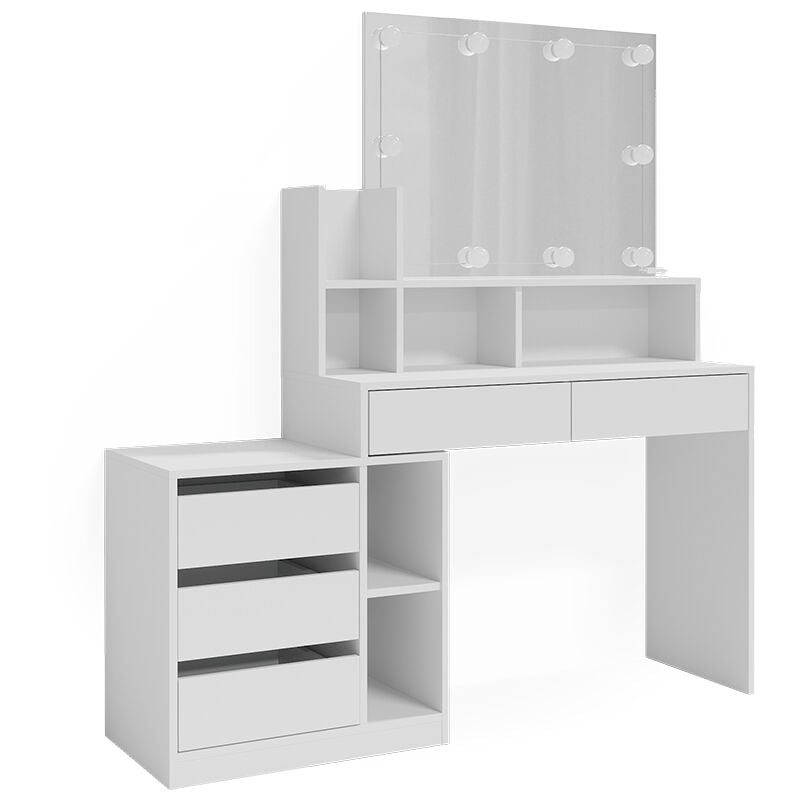 Coiffeuse Anja, Blanc, 139.8 cm avec éclairage LED, Vicco