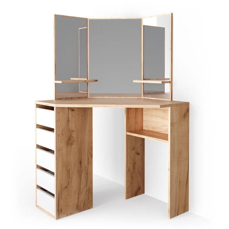 Coiffeuse Arielle, Marron, 110 cm, Vicco