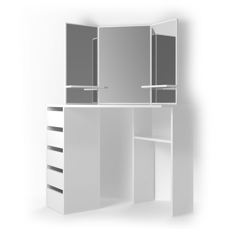 Coiffeuse Arielle, Blanc, 110 cm Vicco