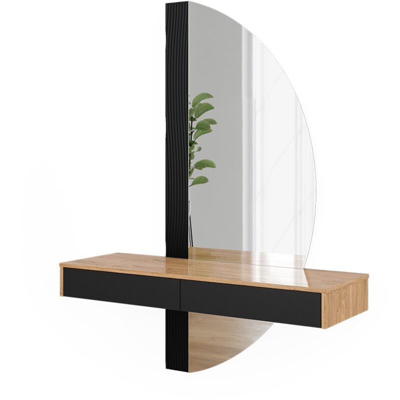 Vicco - Coiffeuse Melisa, Noir, 120 cm avec 2 tiroirs