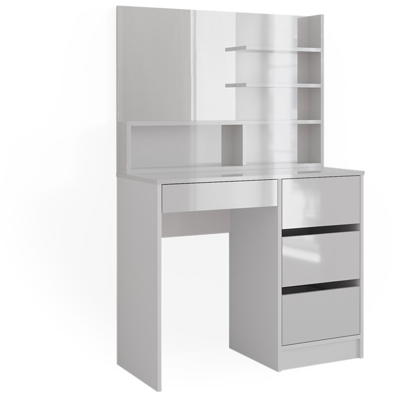 Coiffeuse Sherry, Blanc, 90cm avec miroir Vicco