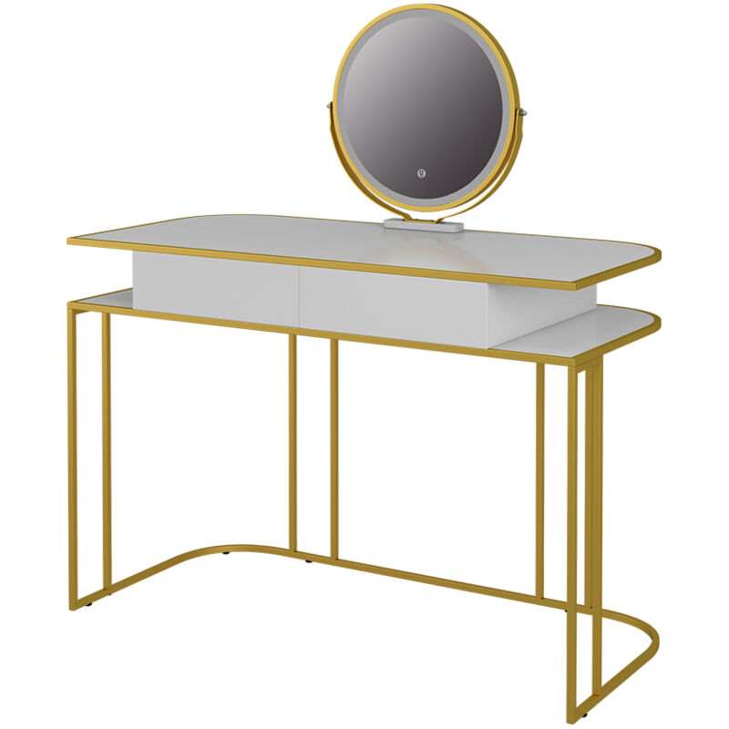 Vicco - Coiffeuse Tiara, Blanc/Or, 110 cm