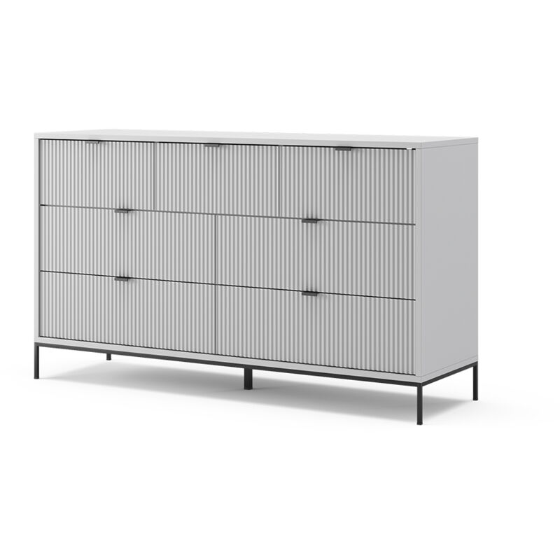 Commode avec tiroirs Eliza, Gris, 140 x 81 cm, Vicco