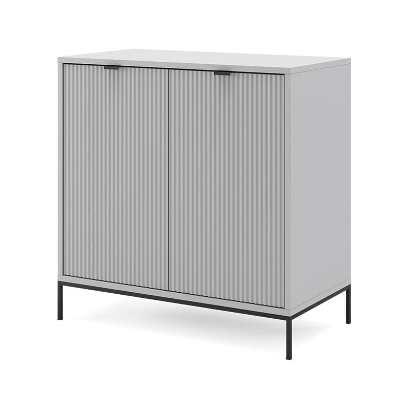 Commode avec tiroirs Eliza, Gris, 80 x 81.2 cm avec 2 portes, Vicco