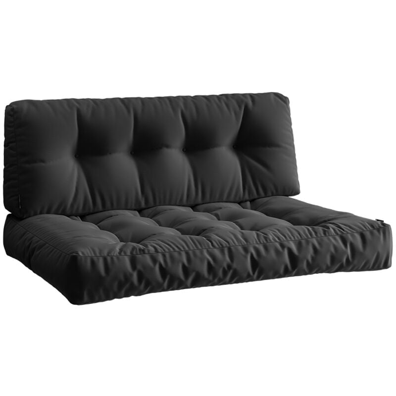 Vicco - Coussins de palette Ohio, Anthracite, 2 parties, hydrofuge