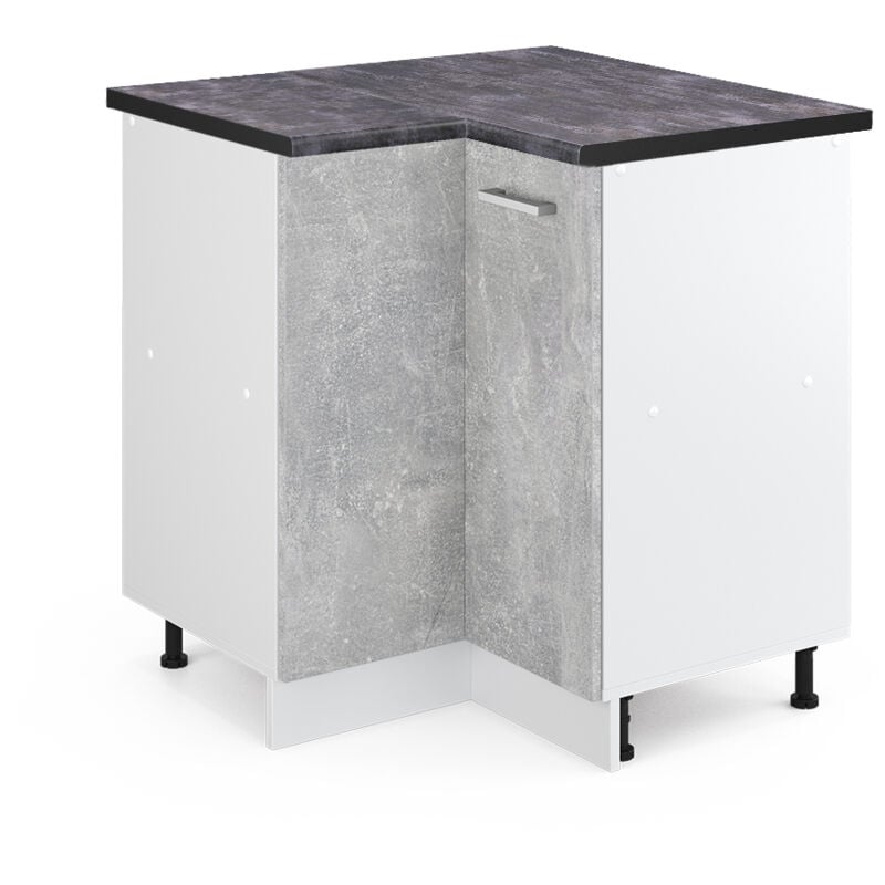 Vicco - Meuble d'angle R-Line, Béton, 75.6 cm, pt Anthracite