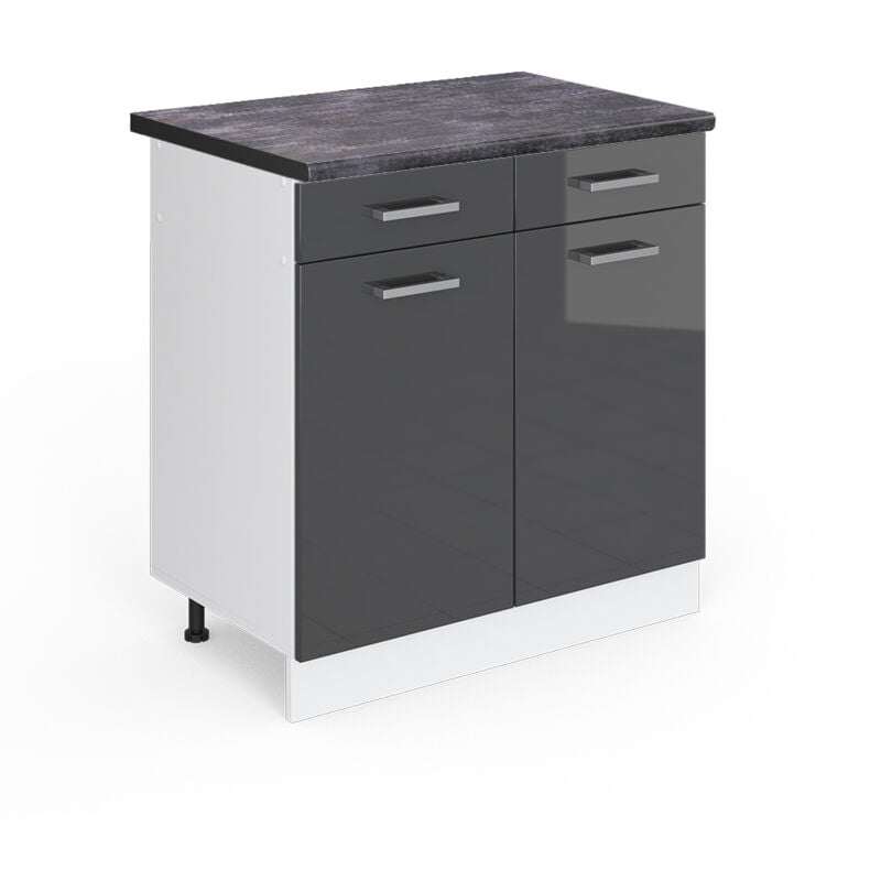 Meuble cuisine R-Line, Anthracite Haute brillance, 80 cm, pt Anthracite Vicco