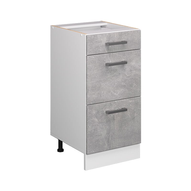 Meuble cuisine R-Line, Béton, 40 cm avec tiroirs, sans plan de travail Vicco