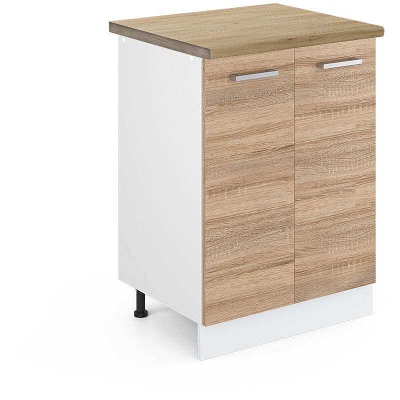 Vicco - Meuble bas de cuisine R-Line, Sonoma, 60 cm, pt Chêne