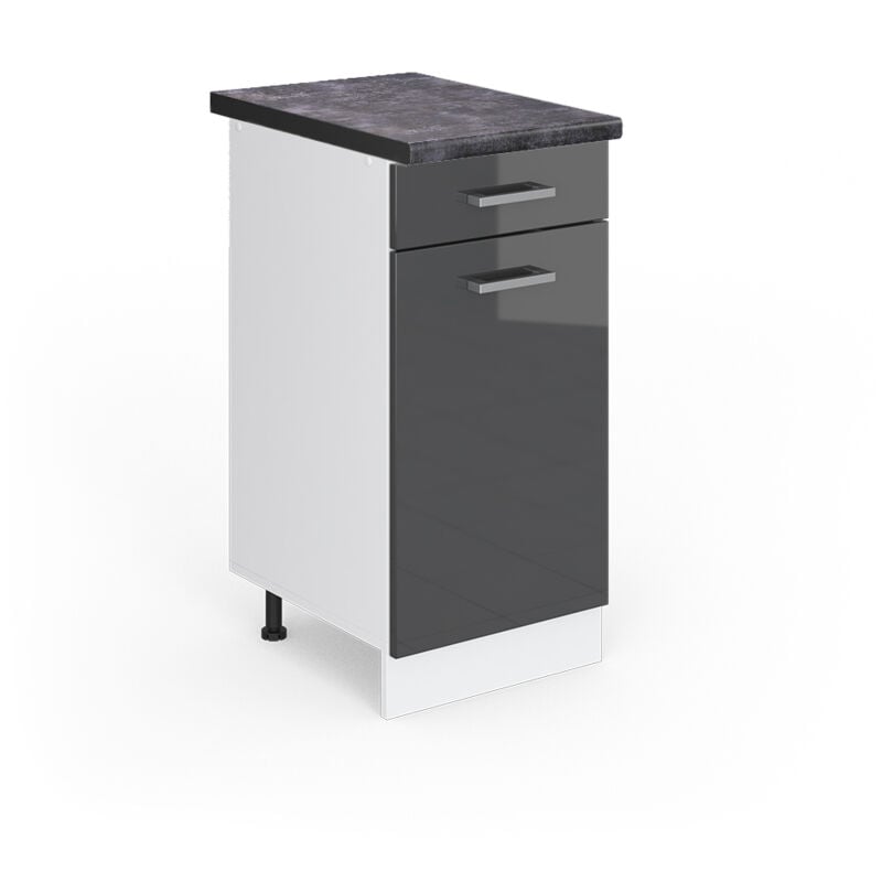 Meuble cuisine R-Line, Anthracite Haute brillance, 40 cm, pt Anthracite Vicco