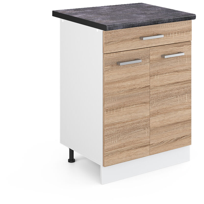 Meuble cuisine R-Line, Sonoma, 60 cm avec tiroir, pt Anthracite Vicco